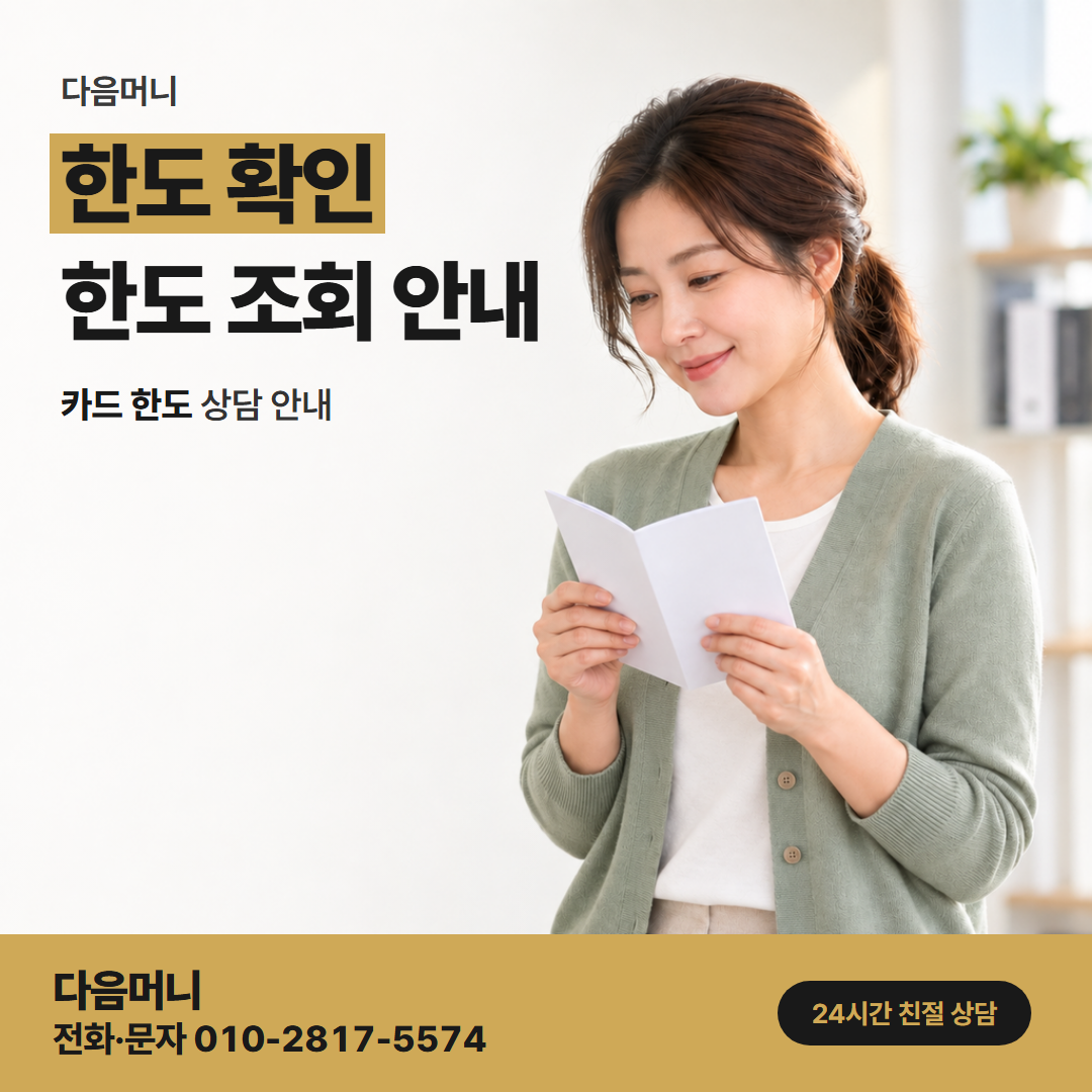 다음머니 롯데카드 카드깡 카드사 앱에서 조회한 이번 달 남은 한도